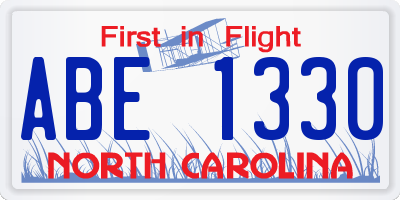 NC license plate ABE1330