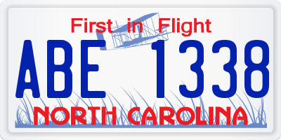 NC license plate ABE1338