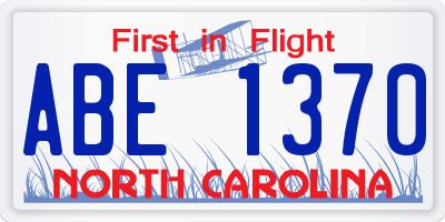 NC license plate ABE1370