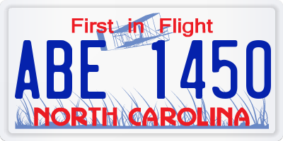 NC license plate ABE1450