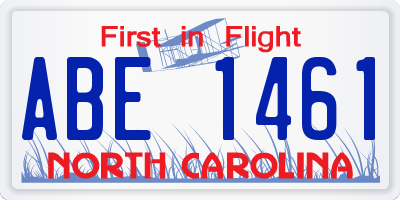 NC license plate ABE1461