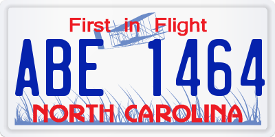 NC license plate ABE1464