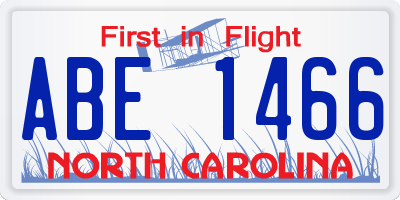NC license plate ABE1466