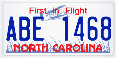 NC license plate ABE1468