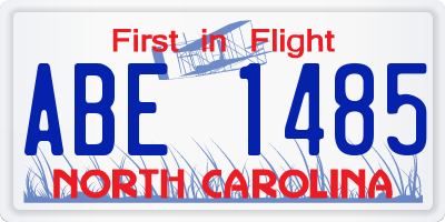 NC license plate ABE1485