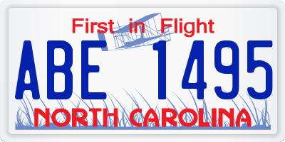 NC license plate ABE1495