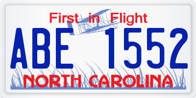 NC license plate ABE1552