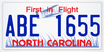 NC license plate ABE1655