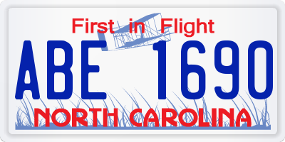 NC license plate ABE1690