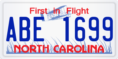 NC license plate ABE1699