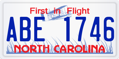NC license plate ABE1746
