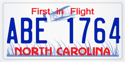 NC license plate ABE1764