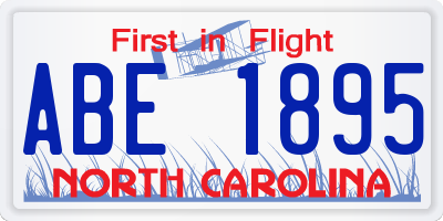 NC license plate ABE1895