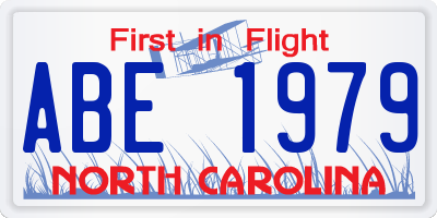 NC license plate ABE1979