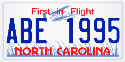 NC license plate ABE1995