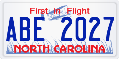 NC license plate ABE2027