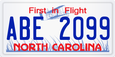 NC license plate ABE2099