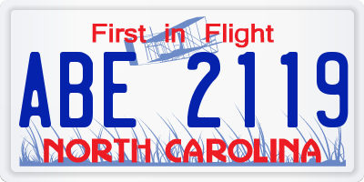 NC license plate ABE2119