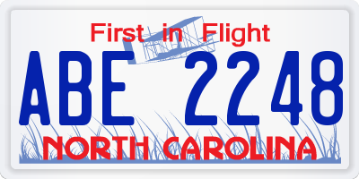 NC license plate ABE2248