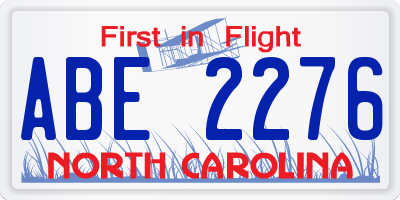 NC license plate ABE2276