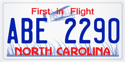 NC license plate ABE2290