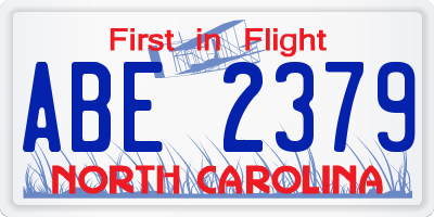 NC license plate ABE2379