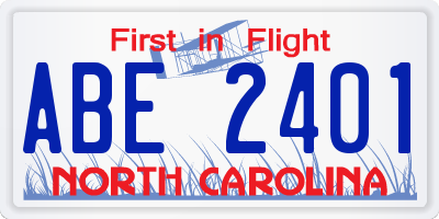 NC license plate ABE2401