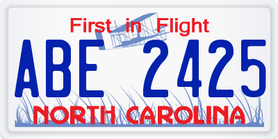 NC license plate ABE2425