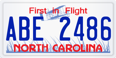 NC license plate ABE2486
