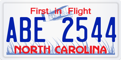 NC license plate ABE2544