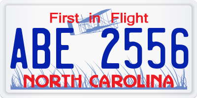 NC license plate ABE2556