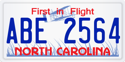 NC license plate ABE2564