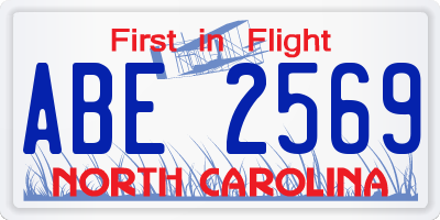 NC license plate ABE2569