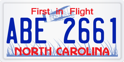 NC license plate ABE2661