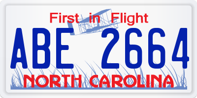 NC license plate ABE2664