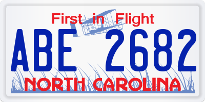 NC license plate ABE2682