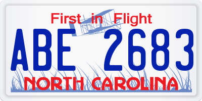 NC license plate ABE2683