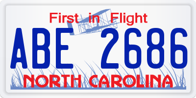 NC license plate ABE2686