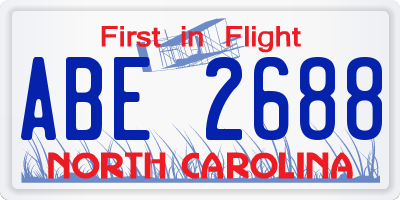 NC license plate ABE2688