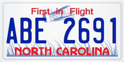 NC license plate ABE2691