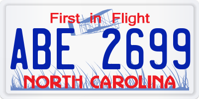 NC license plate ABE2699