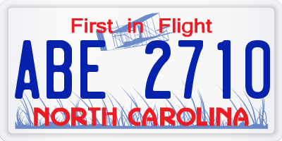 NC license plate ABE2710