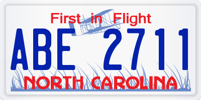 NC license plate ABE2711