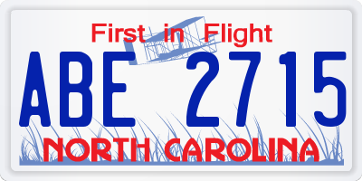 NC license plate ABE2715