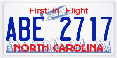 NC license plate ABE2717