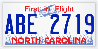 NC license plate ABE2719