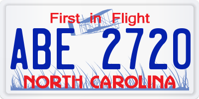 NC license plate ABE2720