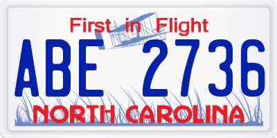 NC license plate ABE2736