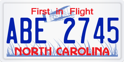 NC license plate ABE2745