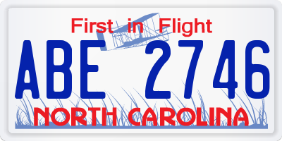 NC license plate ABE2746